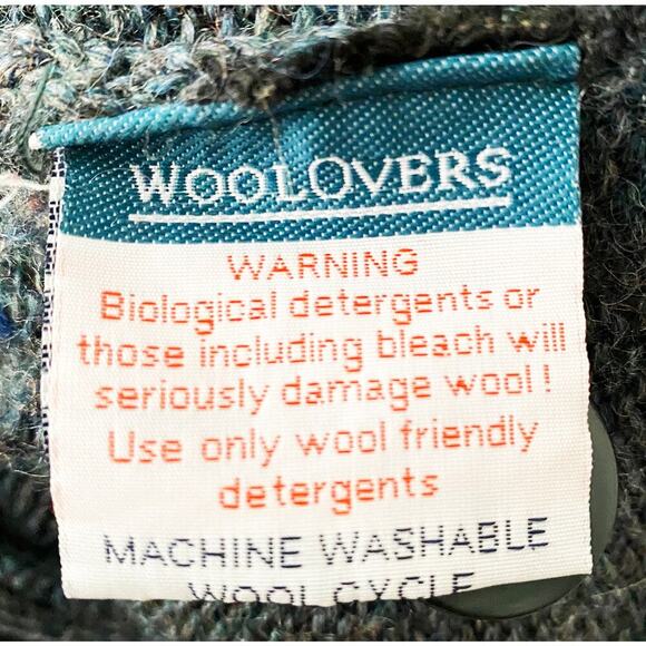 Woolovers Men's Green 100% British Wool Button Front Cardigan Sweater Pockets - Picture 5 of 6